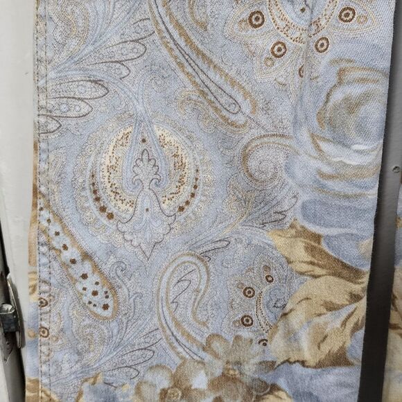 APANAGE Women’s Floral Print Pants Size 12 US Bootcut Beige Blue - Picture 5 of 7